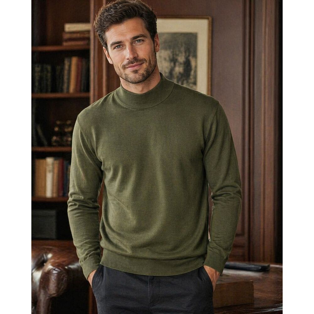 Jos. A. Bank Mens Signature Collection 100% Silk X-Large Crewneck Sweater Olive